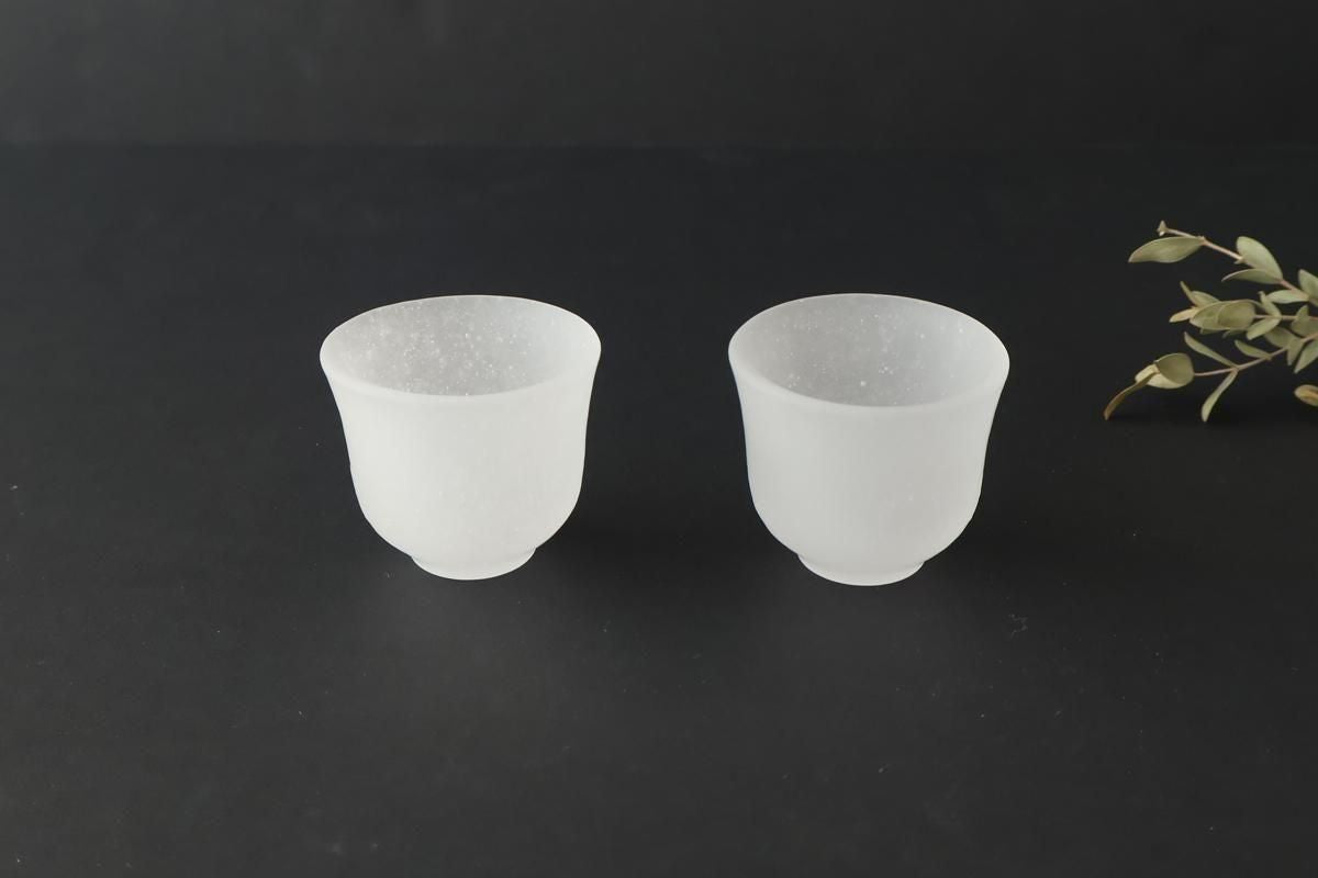 Hirota Glass Sake Cup Guinomi White