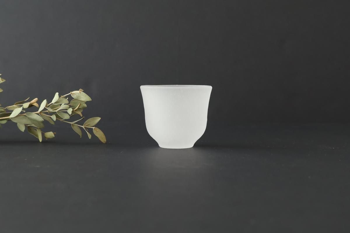 Hirota Glass Sake Cup Guinomi White