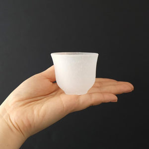 Hirota Glass Sake Cup Guinomi White