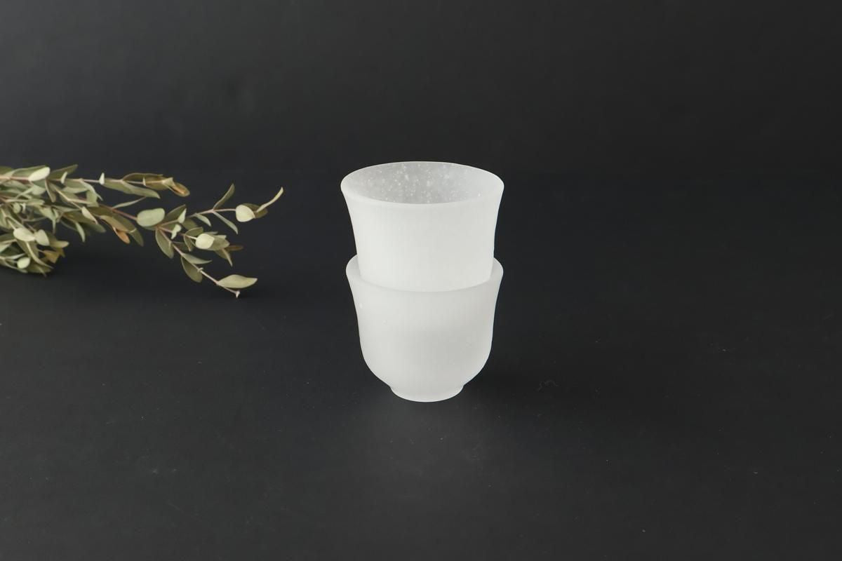 Hirota Glass Sake Cup Guinomi White