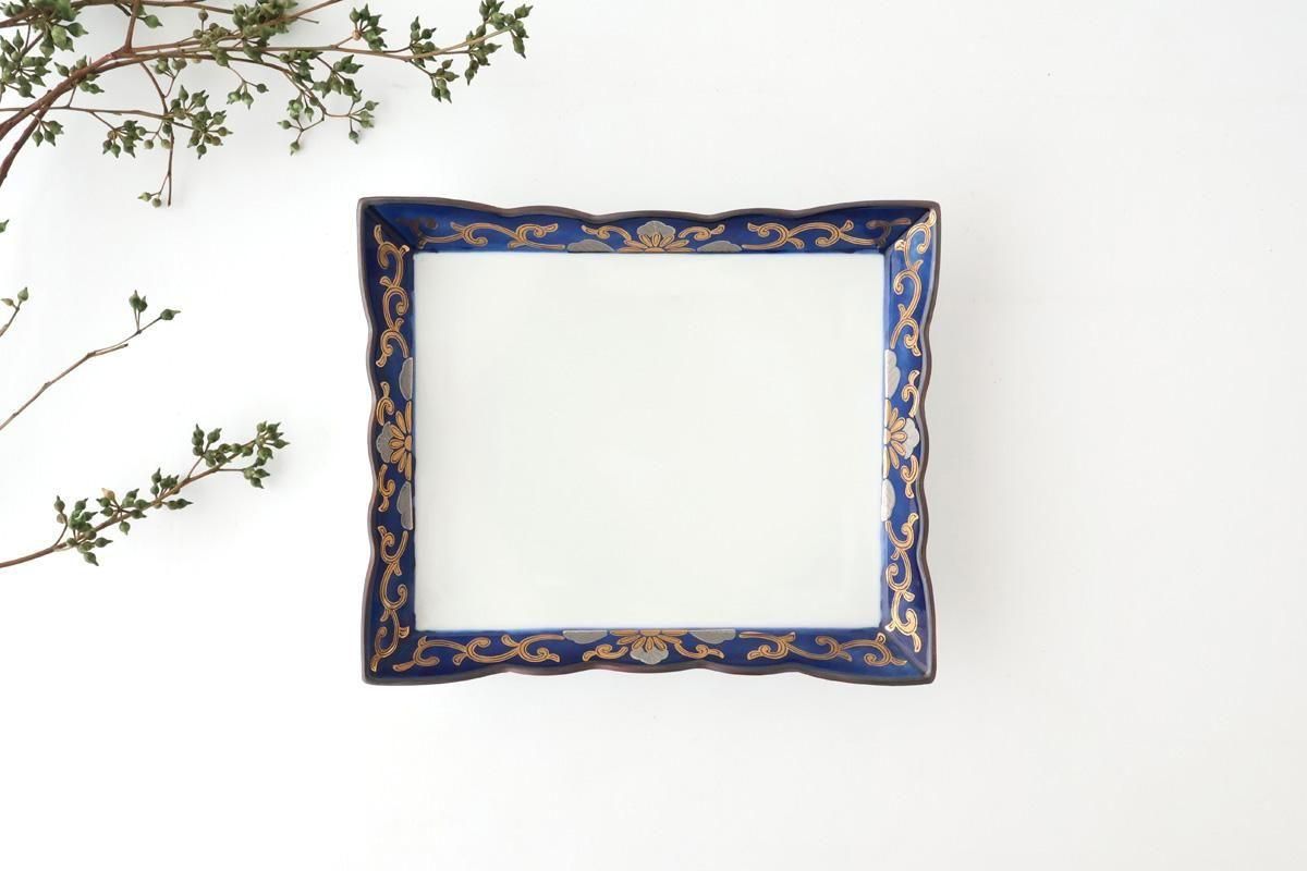 Square Plate Chrysanthemum Arabesque Design | Arita Ware