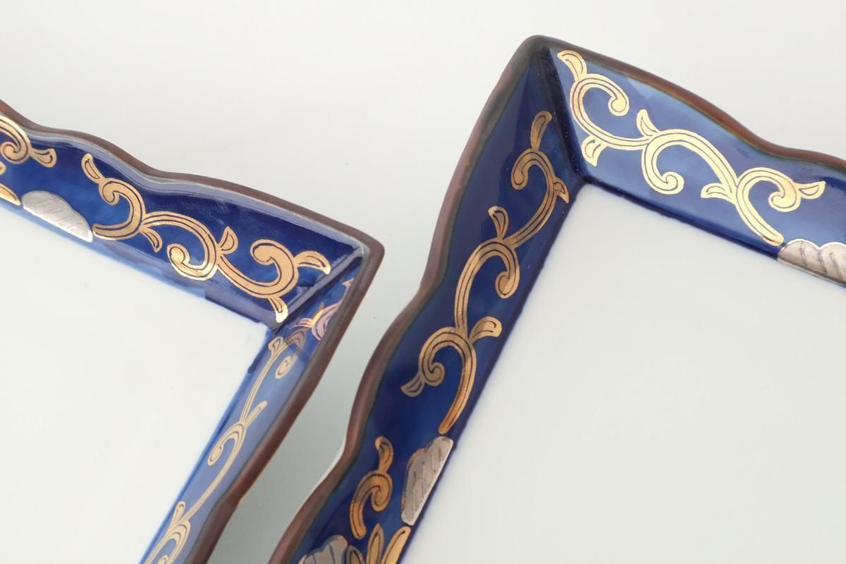 Square Plate Chrysanthemum Arabesque Design | Arita Ware