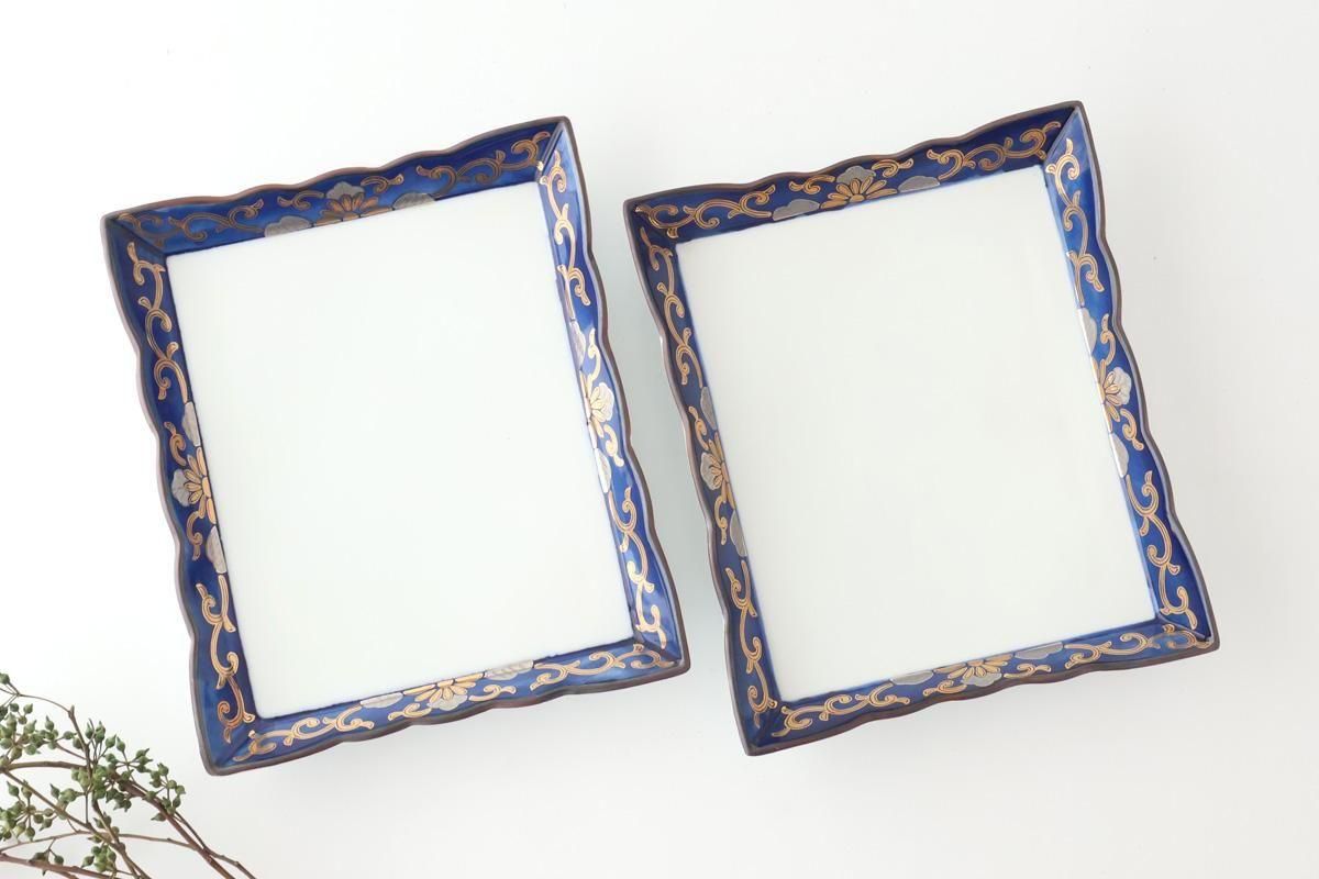 Square Plate Chrysanthemum Arabesque Design | Arita Ware