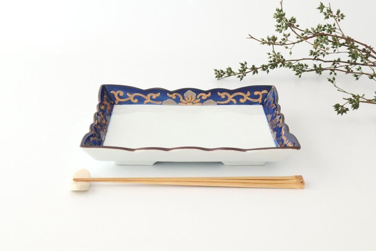 Square Plate Chrysanthemum Arabesque Design | Arita Ware