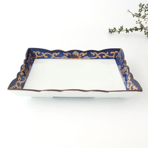 Square Plate Chrysanthemum Arabesque Design | Arita Ware