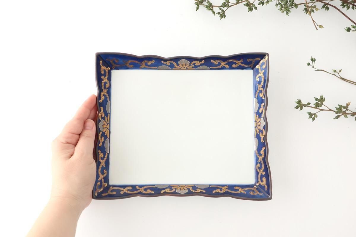 Square Plate Chrysanthemum Arabesque Design | Arita Ware