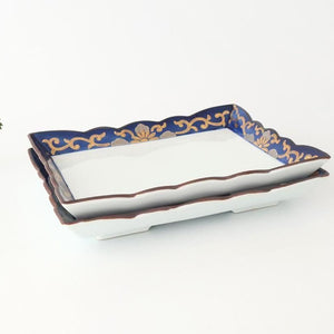 Square Plate Chrysanthemum Arabesque Design | Arita Ware