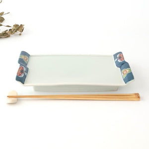 Square Plate Blue Rim  | Sushi Plate Arita Ware