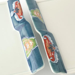 Square Plate Blue Rim  | Sushi Plate Arita Ware