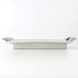 Square Plate Blue Rim  | Sushi Plate Arita Ware