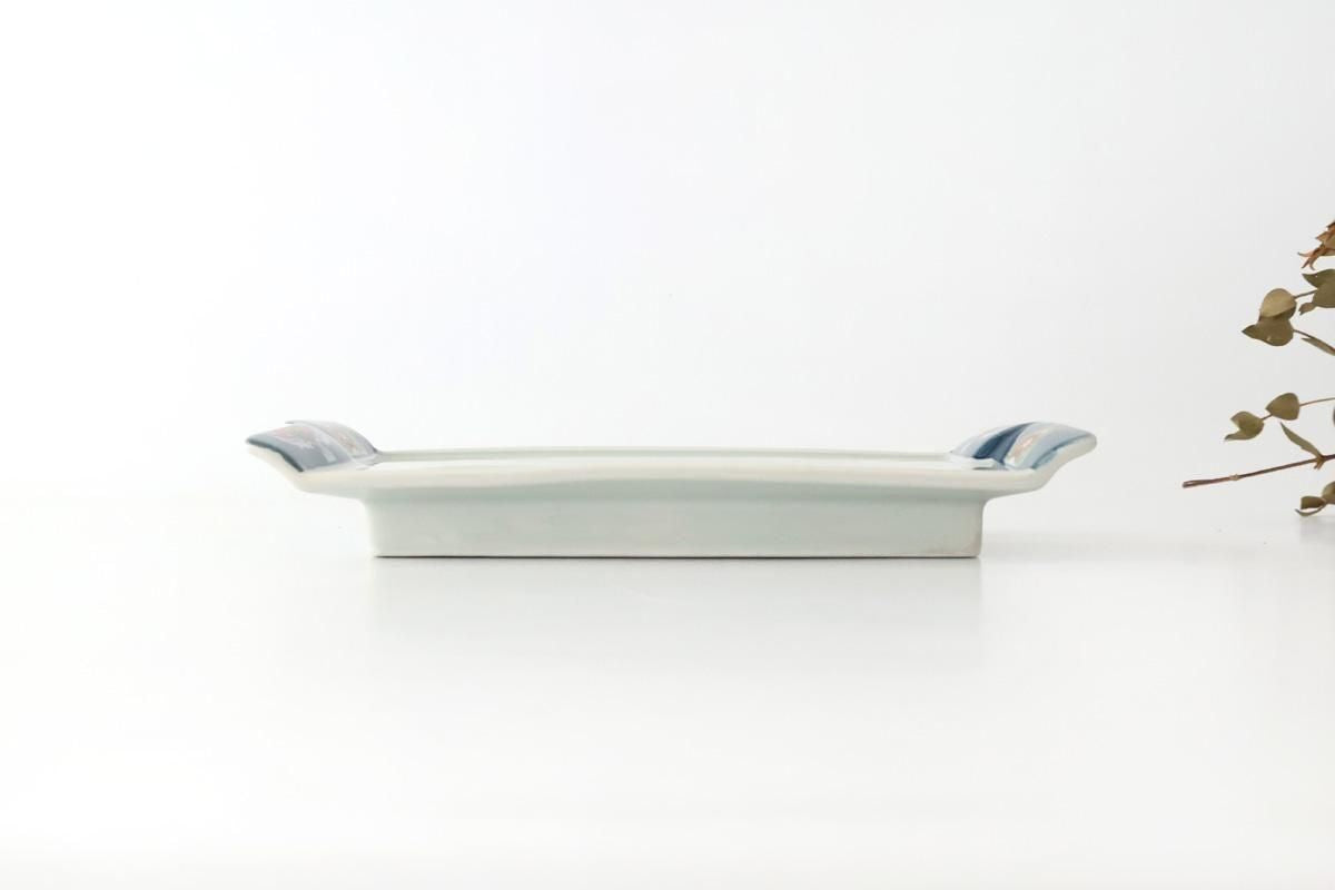 Square Plate Blue Rim  | Sushi Plate Arita Ware