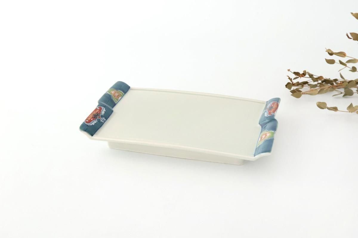 Square Plate Blue Rim  | Sushi Plate Arita Ware