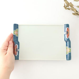 Square Plate Blue Rim  | Sushi Plate Arita Ware