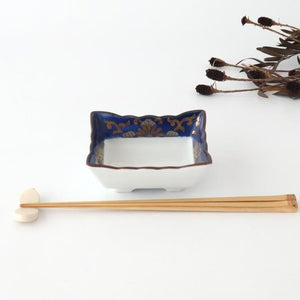 Square Bowl Blue and Gold Rim | Kobachi Arita Ware