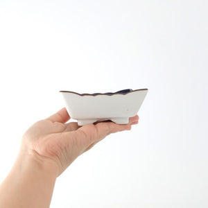 Square Bowl Blue and Gold Rim | Kobachi Arita Ware