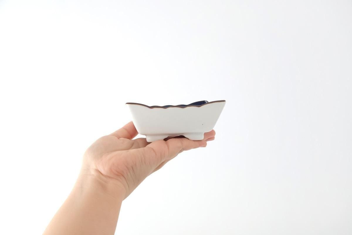 Square Bowl Blue and Gold Rim | Kobachi Arita Ware