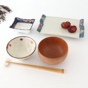 Square Bowl Blue and Gold Rim | Kobachi Arita Ware