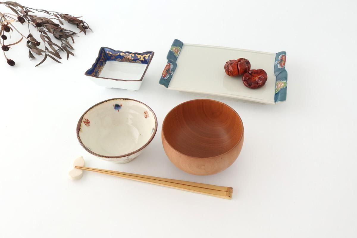 Square Bowl Blue and Gold Rim | Kobachi Arita Ware