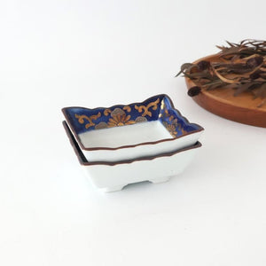 Square Bowl Blue and Gold Rim | Kobachi Arita Ware