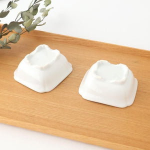 Square Small Bowl Blue and Green Rim Flower Pattern | Kobachi Arita Ware