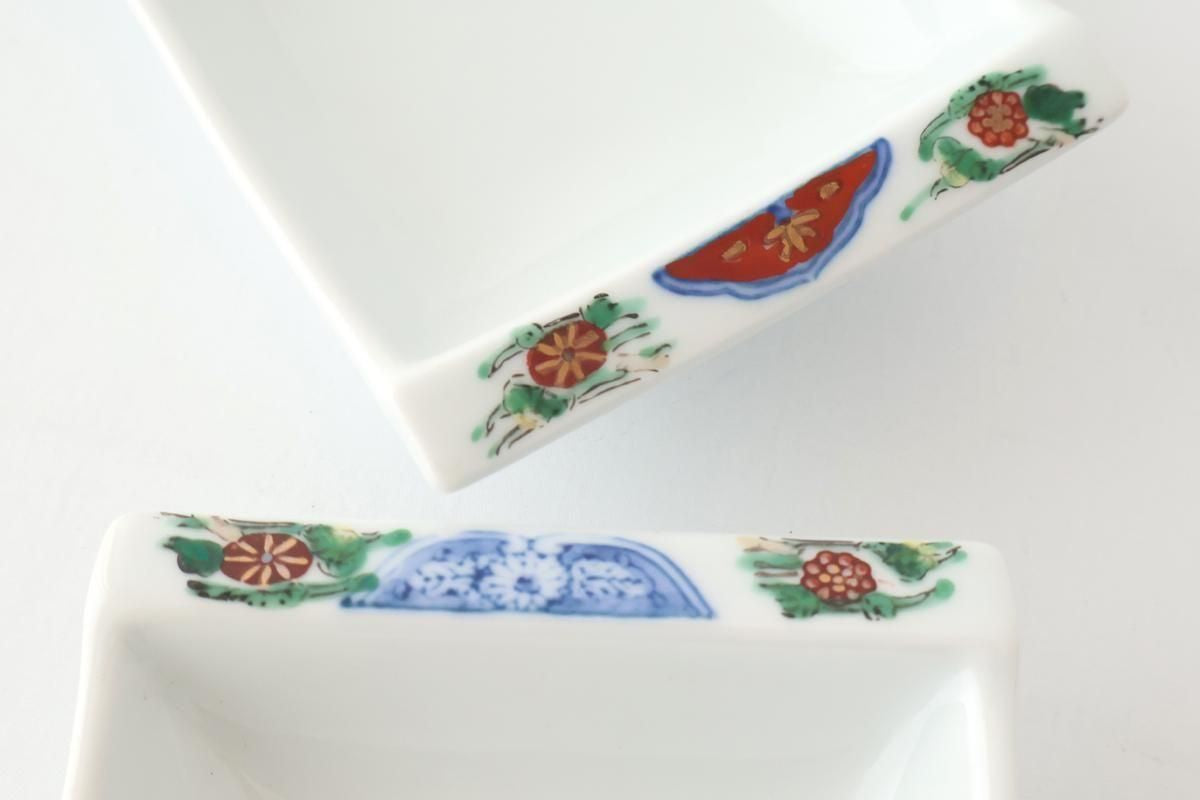 Small Square Plate Old-Imari Pattern  | Sauce Plate Arita Ware