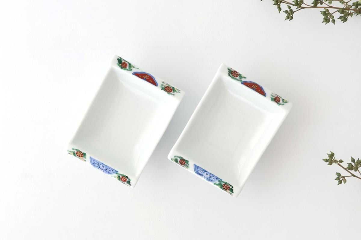 Small Square Plate Old-Imari Pattern  | Sauce Plate Arita Ware