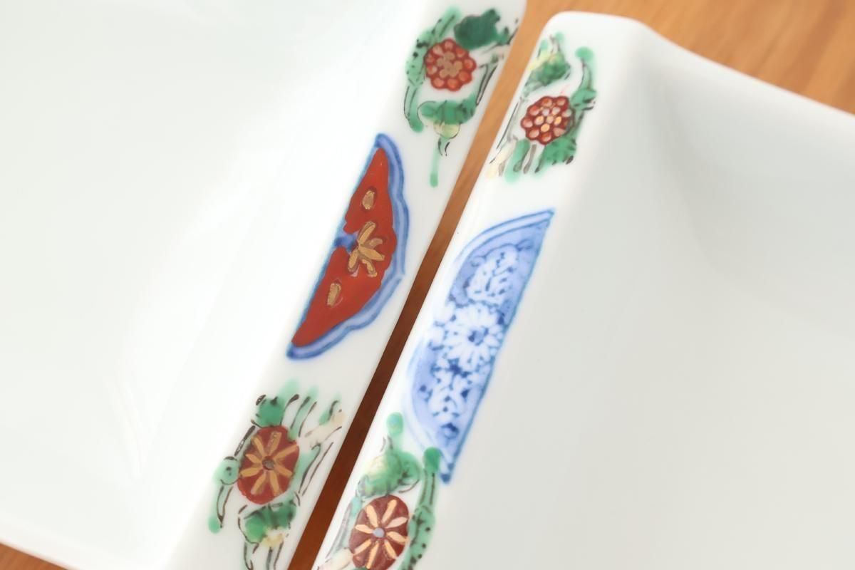 Small Square Plate Old-Imari Pattern  | Sauce Plate Arita Ware
