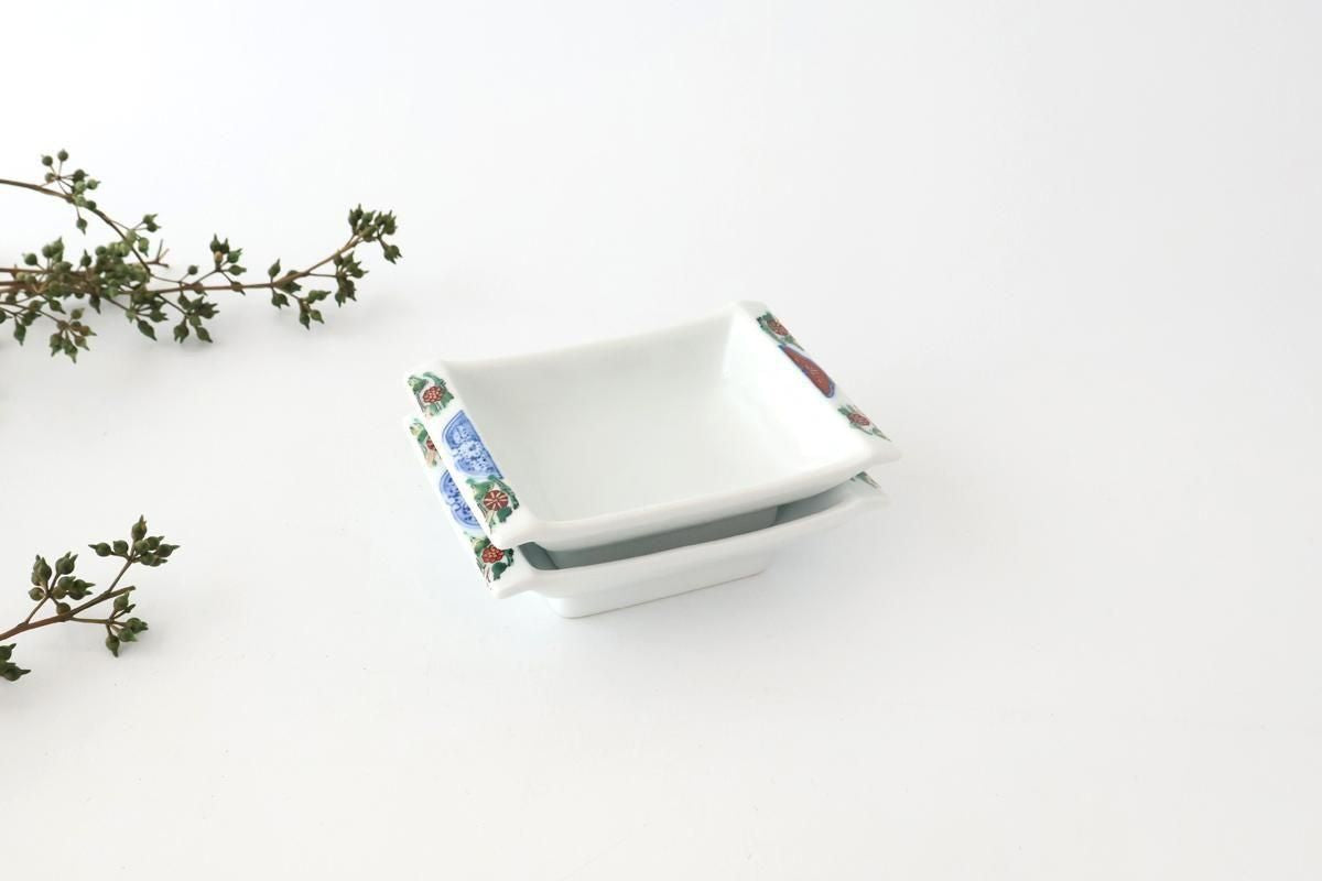 Small Square Plate Old-Imari Pattern  | Sauce Plate Arita Ware