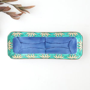 Rectangular Plate Green Bamboo Pattern | Sushi Plate Arita Ware