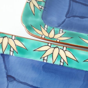 Rectangular Plate Green Bamboo Pattern | Sushi Plate Arita Ware