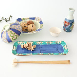 Rectangular Plate Green Bamboo Pattern | Sushi Plate Arita Ware