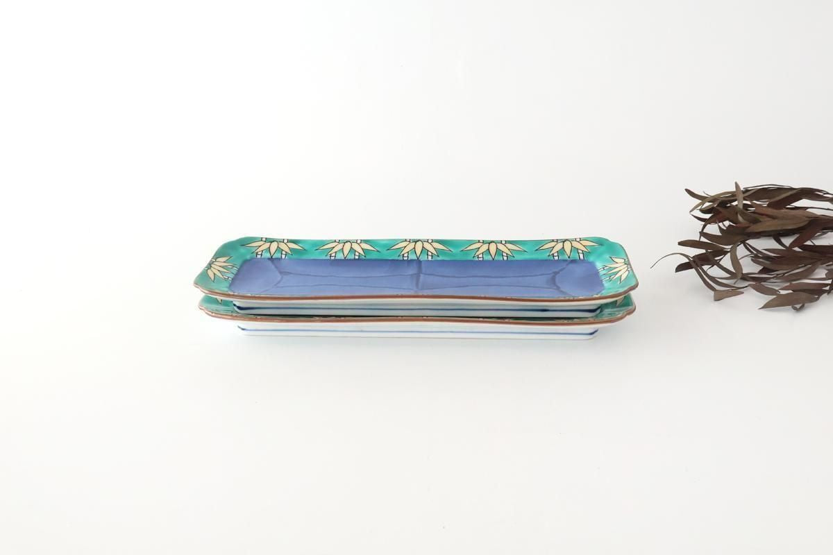 Rectangular Plate Green Bamboo Pattern | Sushi Plate Arita Ware