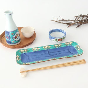 Sake Bottle Tokkuri Red Flower and Green Frame | Arita Ware