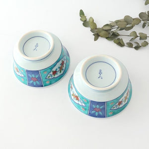 Donburi Bowl Red Flower and Green Frame | Arita Ware