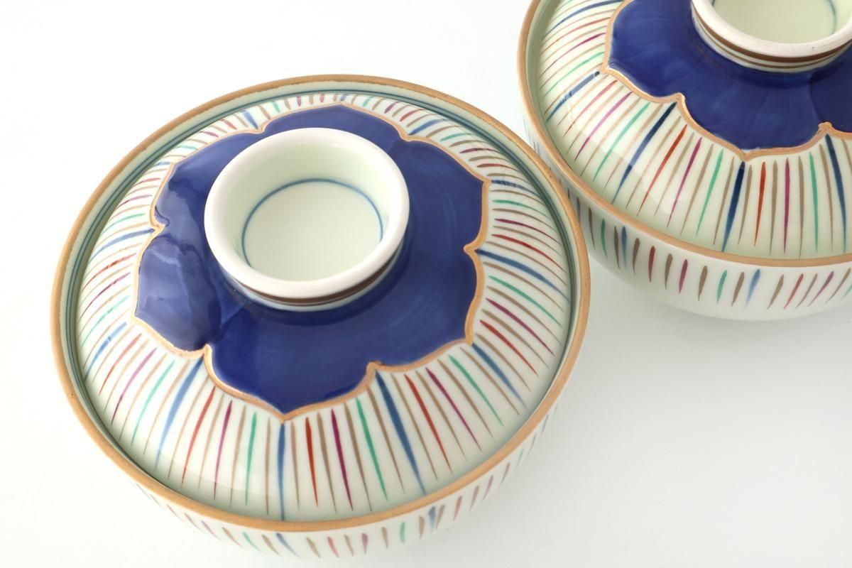 Bowl with Lid Tokusa Pattern | Serving Bowl Arita Ware