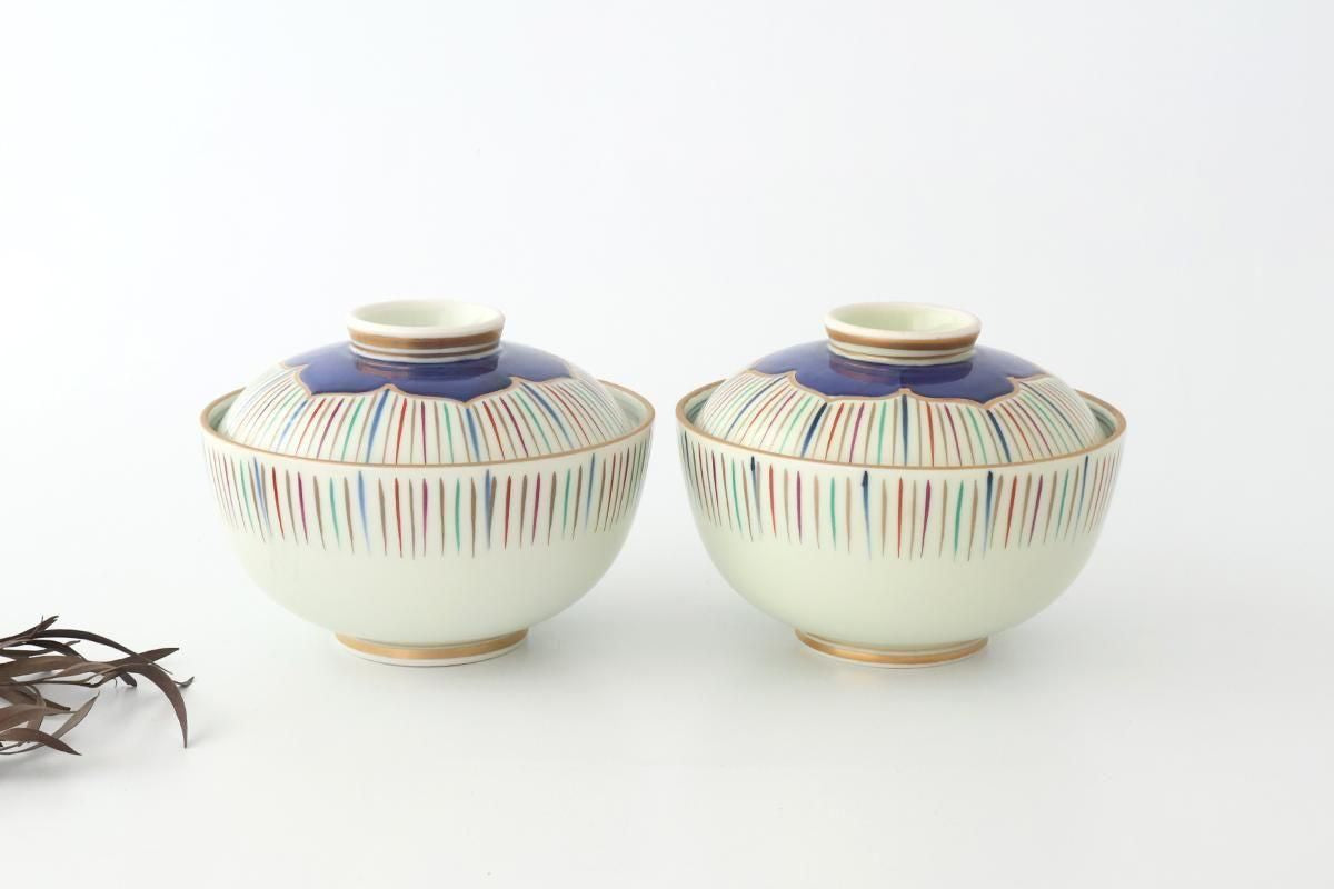 Bowl with Lid Tokusa Pattern | Serving Bowl Arita Ware