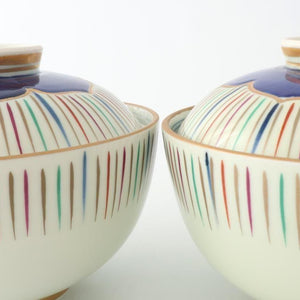 Bowl with Lid Tokusa Pattern | Serving Bowl Arita Ware