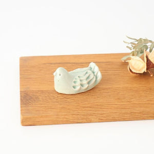 Chopstick Rest Bird Green | Hashioki Shigaraki Ware