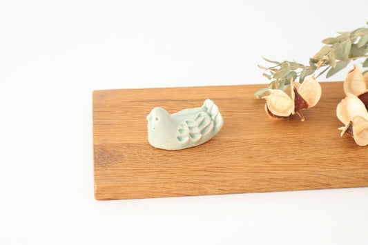 Chopstick Rest Bird Green | Hashioki Shigaraki Ware