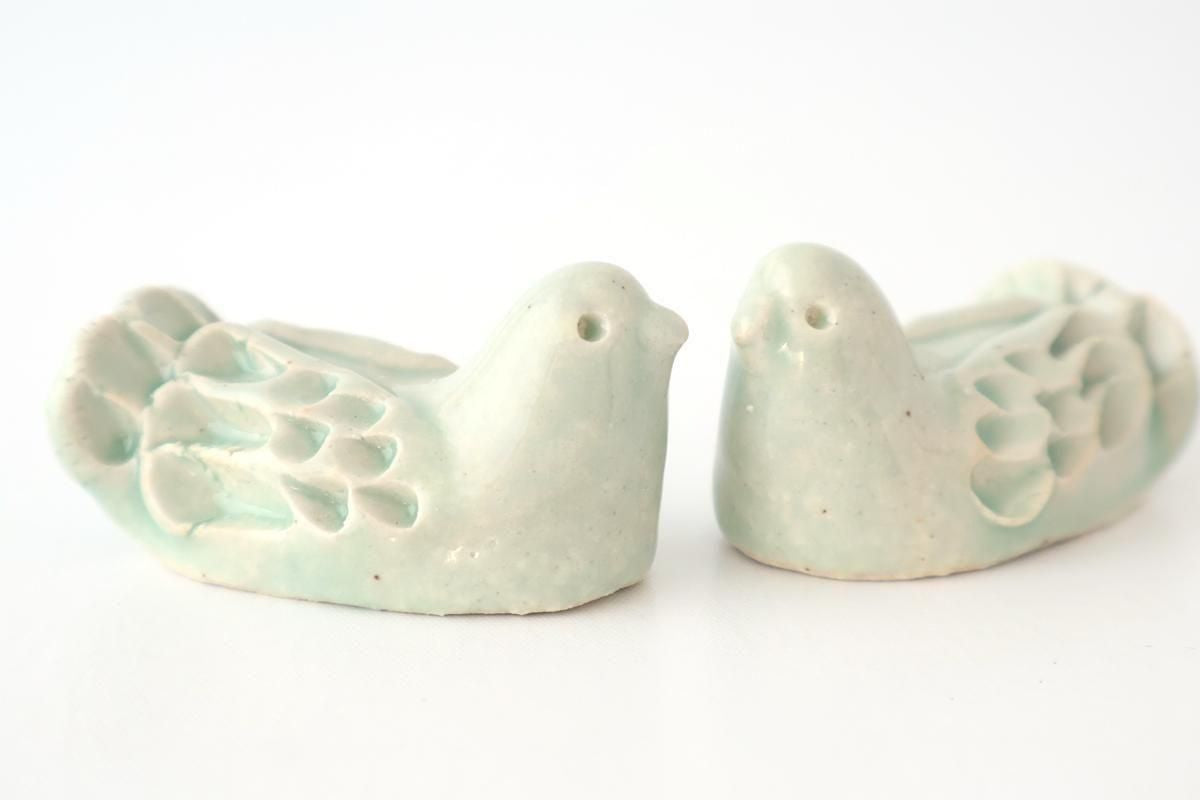 Chopstick Rest Bird Green | Hashioki Shigaraki Ware