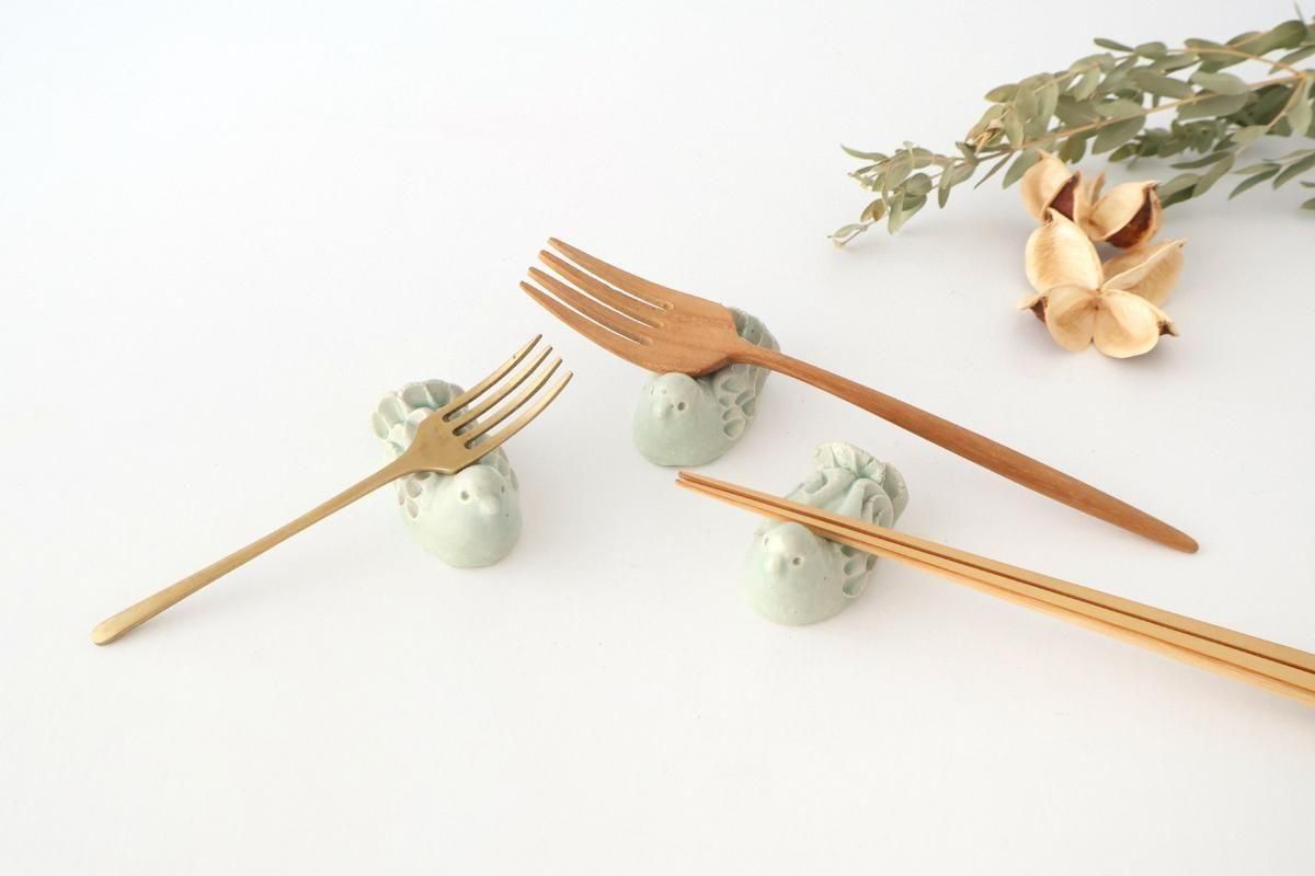 Chopstick Rest Bird Green | Hashioki Shigaraki Ware