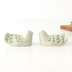 Chopstick Rest Bird Green | Hashioki Shigaraki Ware