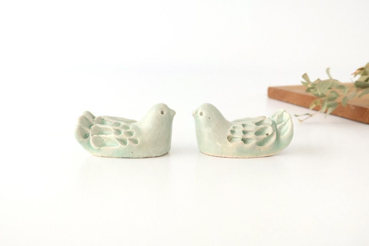 Chopstick Rest Bird Green | Hashioki Shigaraki Ware