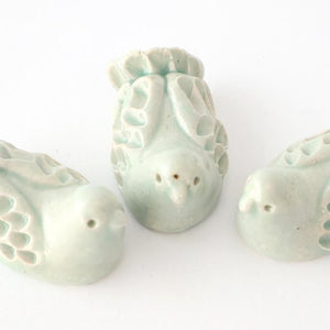 Chopstick Rest Bird Green | Hashioki Shigaraki Ware