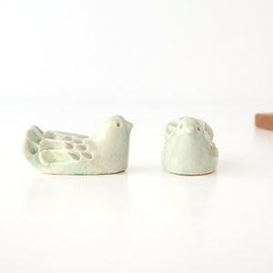 Chopstick Rest Bird Green | Hashioki Shigaraki Ware