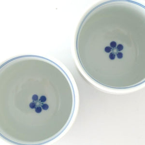 Japanese Cup Red Lines and Plum｜Yunomi Hasami Ware