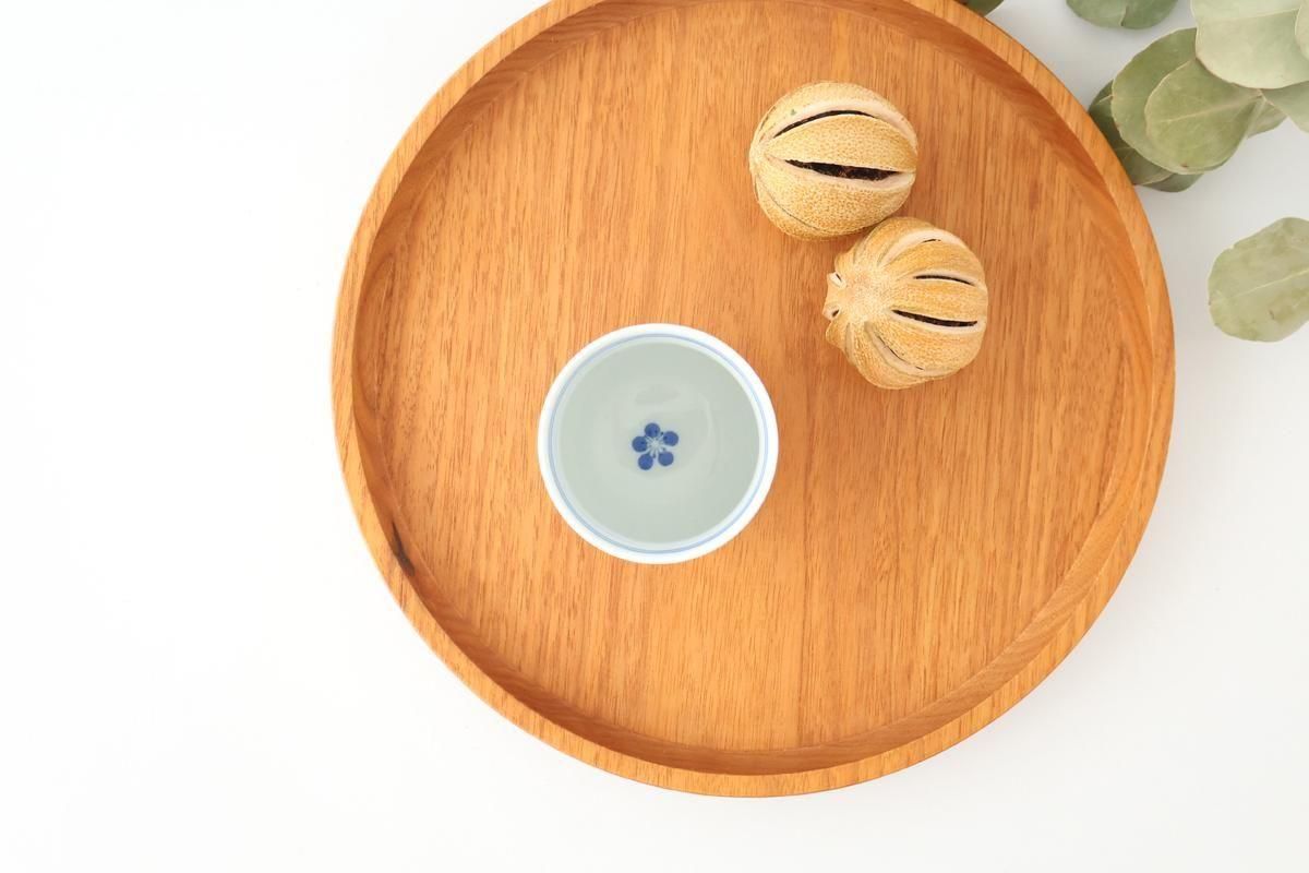 Japanese Cup Red Lines and Plum｜Yunomi Hasami Ware