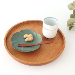 Japanese Cup Red Lines and Plum｜Yunomi Hasami Ware