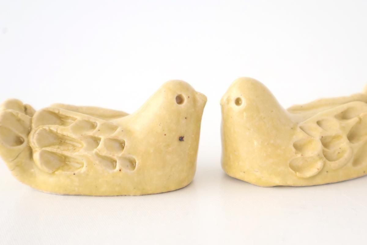 Chopstick Rest Bird Yellow | Hashioki Shigaraki Ware