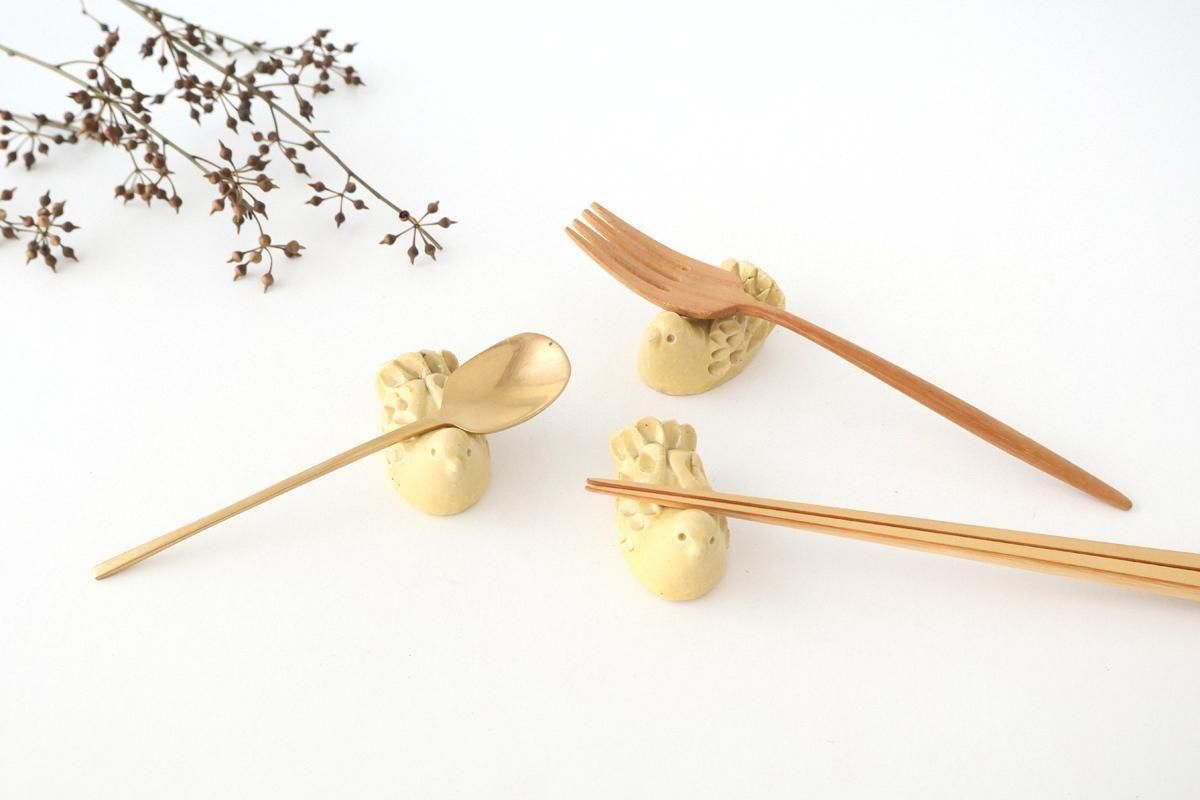 Chopstick Rest Bird Yellow | Hashioki Shigaraki Ware